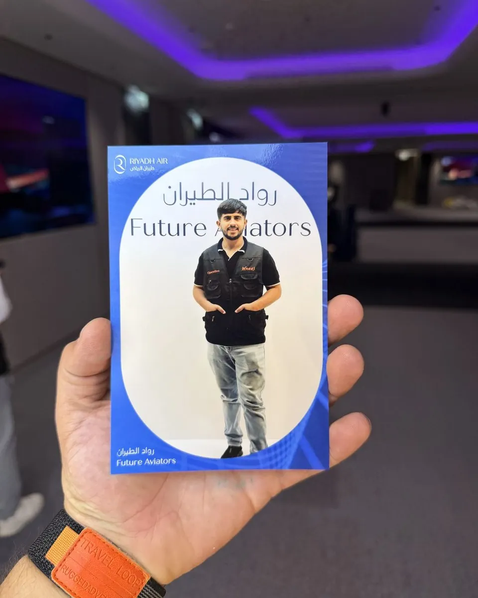 Tower booth print from Riyadh Air's Future Aviators event